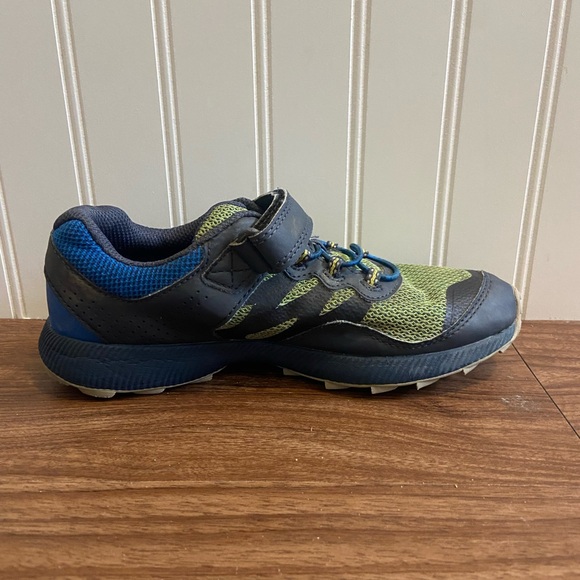 Merrell Nova 2 Trail Runner Sneaker Hook & Loop Blue Green Youth 3 - Picture 6 of 12